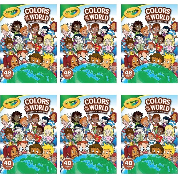 6x 48pg Crayola Colours Of The World Colouring Drawing Book Kids/Children 3y+