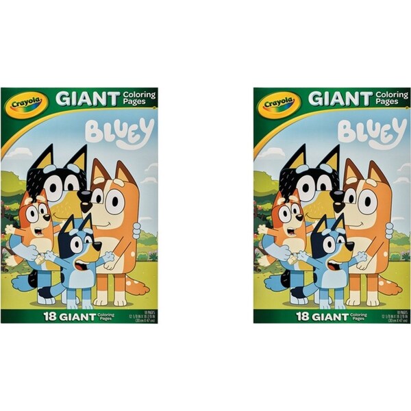2x Crayola Kids/Childrens Creative Giant Colouring Page Foldalope Bluey 36m+