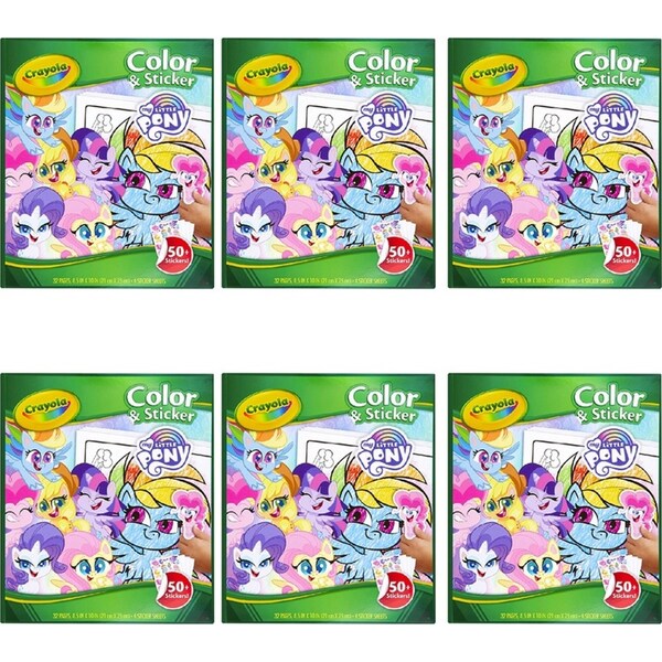 6x Crayola Kids/Childrens Creative Colour/Sticker Book My Little Pony 36m+