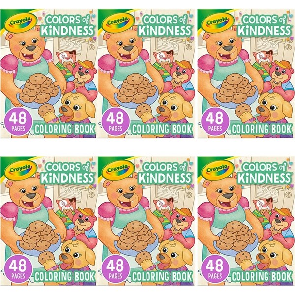 6x Crayola Kids/Child Creative 48 Page Coloring Book Colours of Kindness 36m+