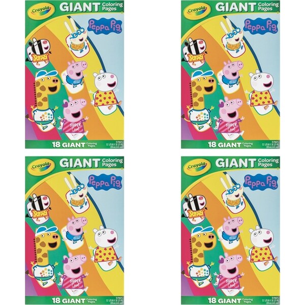 4x 18pg Crayola 30x47cm Peppa Pig Giant Colouring Pages Activity Kids 3y+
