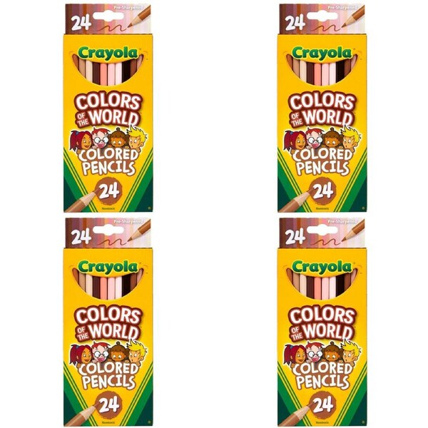 96pc Crayola Colours Of The World Non Toxic Coloured Pencils Arts Craft Kids 3y+