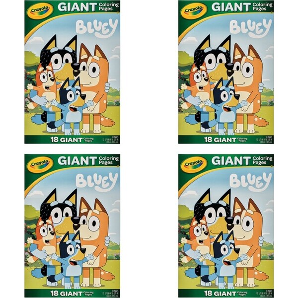 4x Crayola Kids/Childrens Giant Colouring/Draw Page Foldalope Bluey 36m+