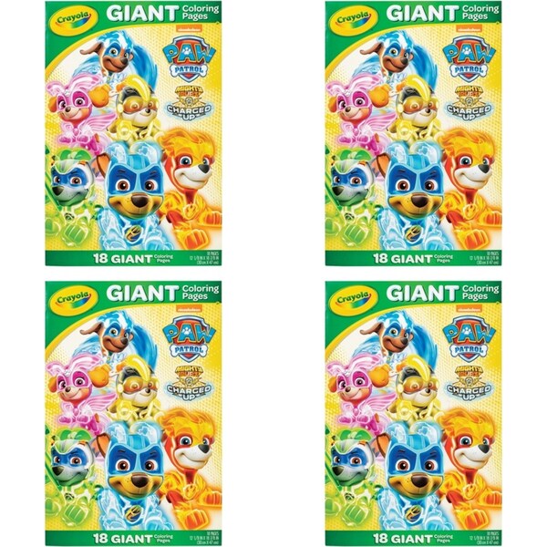 4x 18pg Crayola 30x47cm Paw Patrol Giant Colouring Pages Activity Kids 3y+