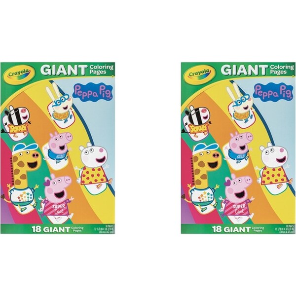 2x 18pg Crayola 30x47cm Peppa Pig Giant Colouring Pages Activity Kids 3y+
