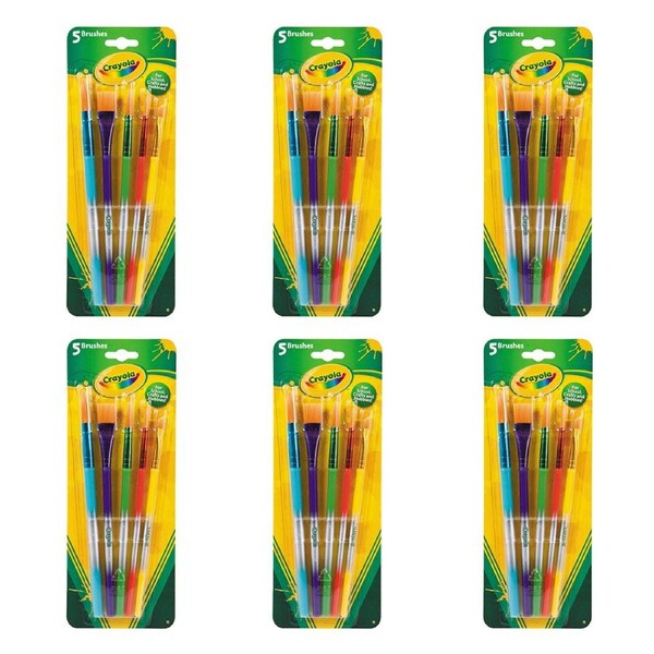 30pc Crayola Kids Creative Art Water Colour/Washable Paint Painting Brushes