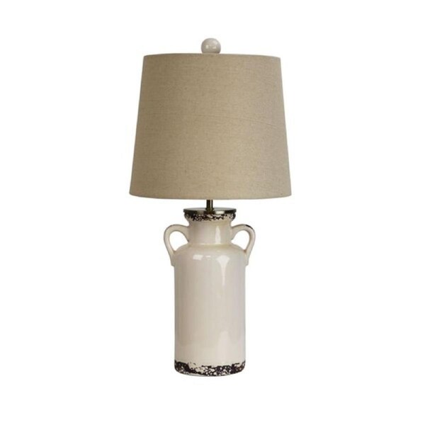 Whitby Distressed Ceramic Lamp With Harp Shade