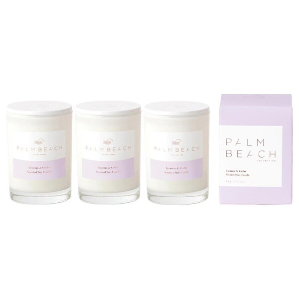 Palm Beach Collection 3 Pack Mini Candles Jasmine & Cedar 90g
