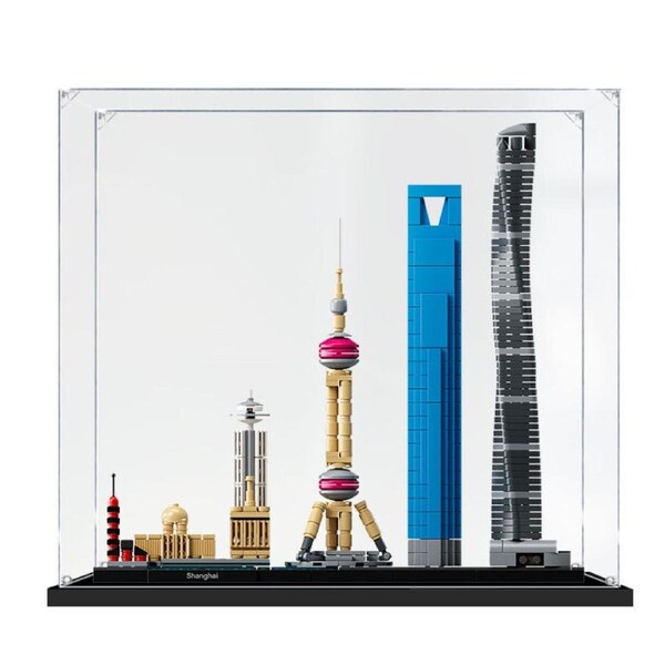 Acrylic Display Case for LEGO 21039 Architecture Shanghai Skyline Figure Storage Box Dust Proof Glue Free