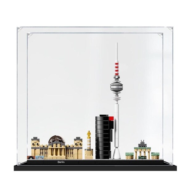 Acrylic Display Case for LEGO 21027 Architecture Berlin Germany Skyline Figure Storage Box Dust Proof Glue Free