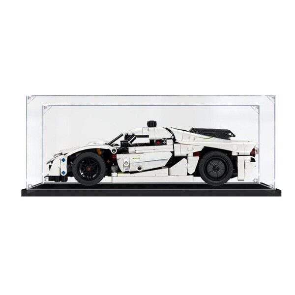 Acrylic Display Case for LEGO 42184 Technic Koenigsegg Jesko Absolut White Hypercar Figure Storage Box Dust Proof Glue Free