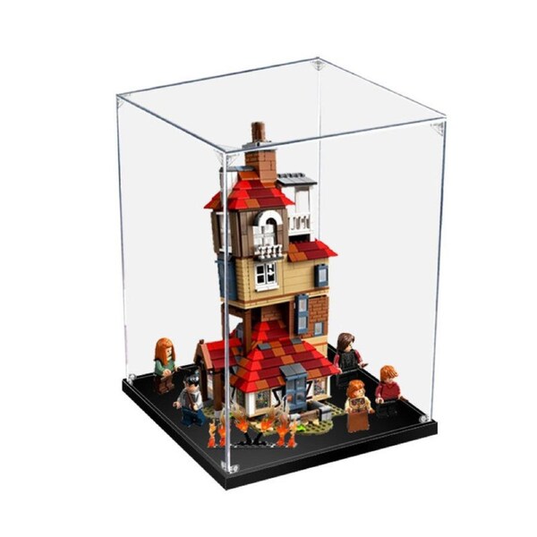 Acrylic Display Case for LEGO 75980 Harry Potter Attack on the Burrow Figure Storage Box Dust Proof Glue Free