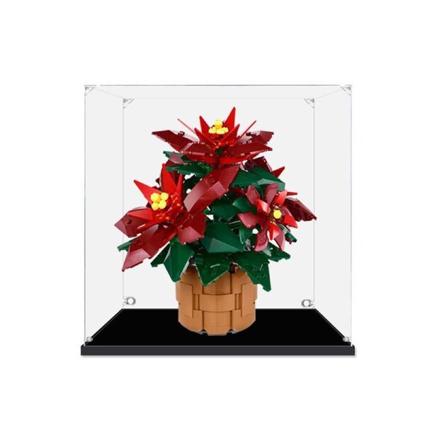 Acrylic Display Case for LEGO 10370 Icons Poinsettia Botanical Collection Figure Storage Box Dust Proof Glue Free