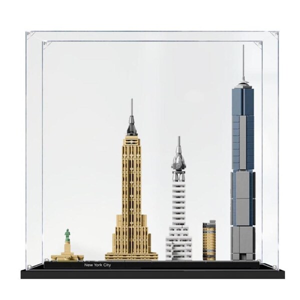 Acrylic Display Case for LEGO 21028 Architecture New York City Figure Storage Box Dust Proof Glue Free