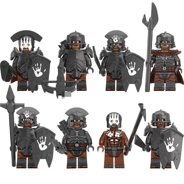 8pcs/set The Lord Of The Rings Series Minifigures Building Blocks Kit, Warrior Mini Action Figures Toys Fans Gifts For 6 Years + Kids Boys Girls