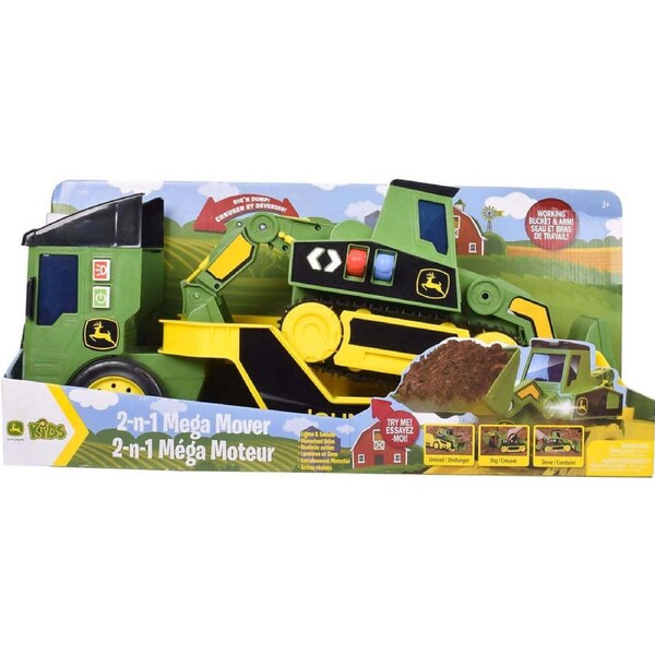 John Deere - Motorised Lights & Sounds 2-n-1 Mega Mover 60cm