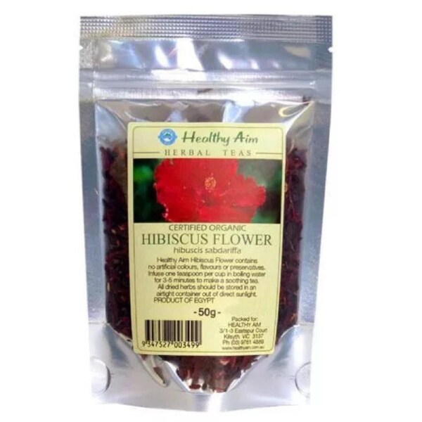 Certified Organic HIBISCUS FLOWERS 50g HERBAL TEA Premium - Dried Herbs