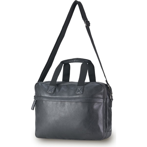 Tosca Vegan Leather Briefcase Adjustable Strap Mens Travel Shoulder Bag Black