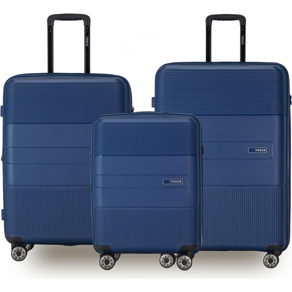 3pc Tosca Orion Portable Travel Suitcase Luggage Case Carry Bag Set Navy