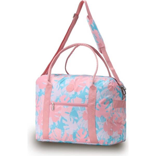 Tosca Fashion Onboard Weekender/Overnight Travel Cabin Tote Bag Pink Palm