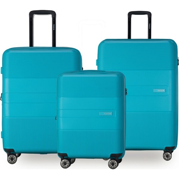 3pc Tosca Orion Portable Travel Suitcase Luggage Case Carry Bag Set Teal