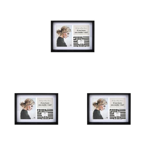 3x Unigift Soho 2 Sizes 3-Open Collage Photo/Picture Frame Home Decor Black
