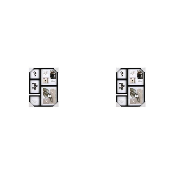 2x Unigift Mode 8-Openings Collage Photo/Picture Frame Home/Room Decor Black