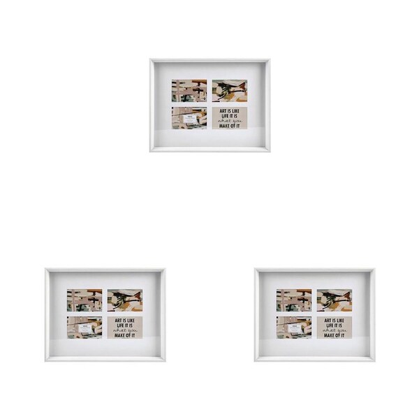 3x Unigift Soho 4-Open Collage Photo/Picture Frame Home Decor 10x15cm White