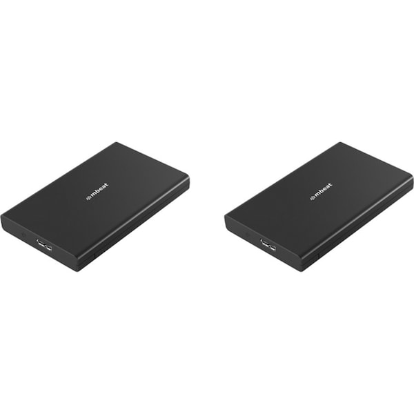 2x Mbeat A2 Slim Tool-Free USB 3.0 SATA HDD Compact Travel Enclosure 2.5" Black