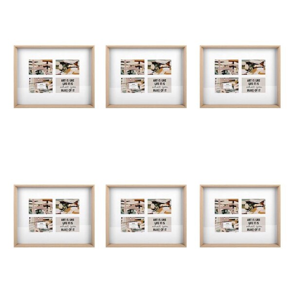 6x Unigift Soho 4-Open Collage Photo/Picture Frame Home Decor 10x15cm Natural