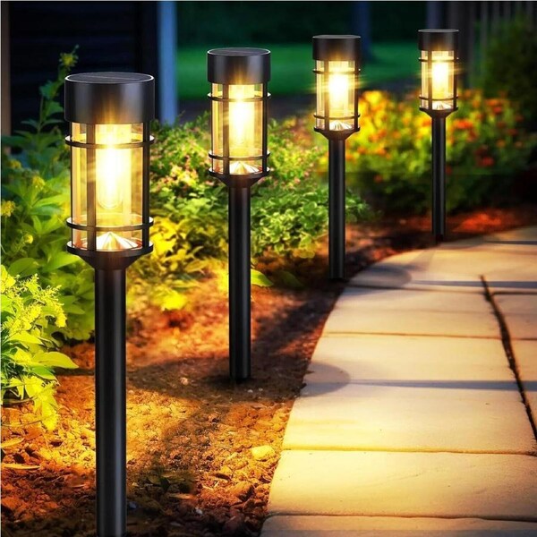Litogo [4PK] Solar Pathway Lights Outdoor, Solar Outdoor Lights IP 65 Waterproof