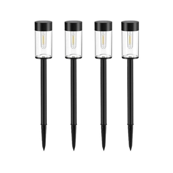 Litogo [4 PACK] Solar Pathway Lights, Waterproof LED Solar Lighting - Warm White