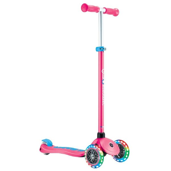 Globber PRIMO PLUS with Lights - Fuchsia Pink / Sky Blue