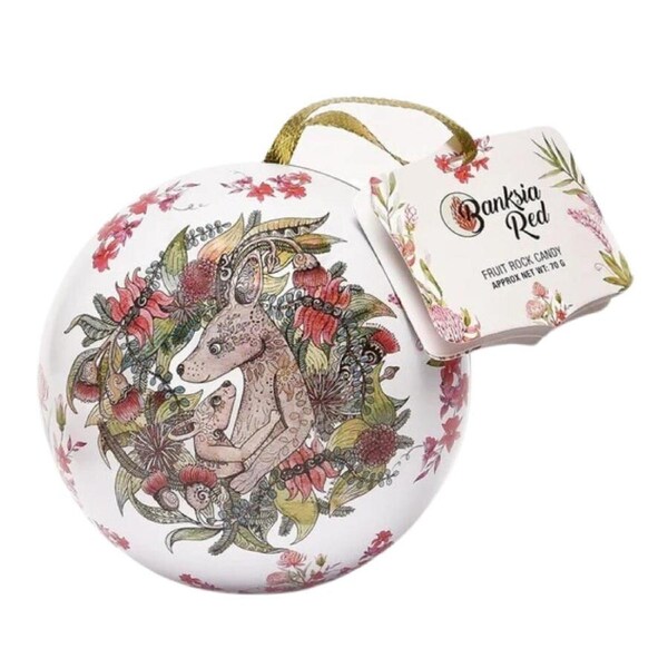 Banksia Red Rock Candy Bauble - Australian Christmas Kangaroo