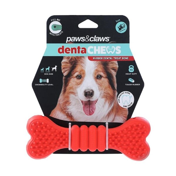 Paws And Claws 17x6.1x3.7cm Denta Chew Teeth Clean Treat Bone Dog/Pet Toy Assort