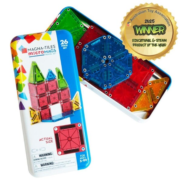 MAGNA-TILES - microMAGS - Travel Set - 26 Piece Set