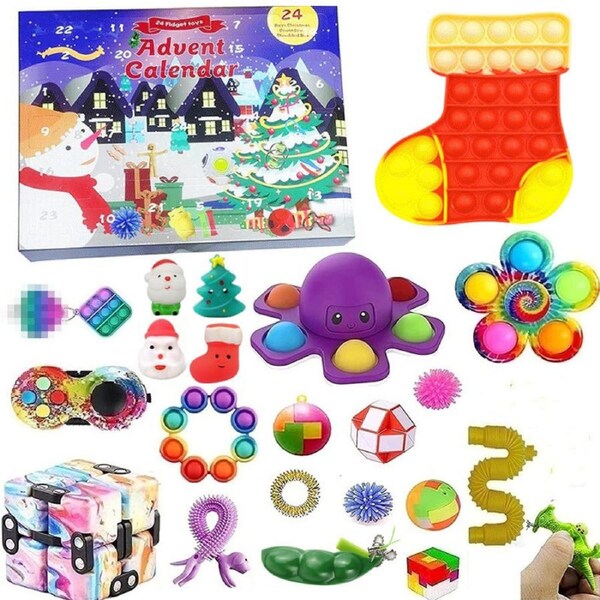 Christmas Advent Calendar 2024 Toys 24 Days Christmas Countdown Calendar Children's Gift - Christmas Stockings