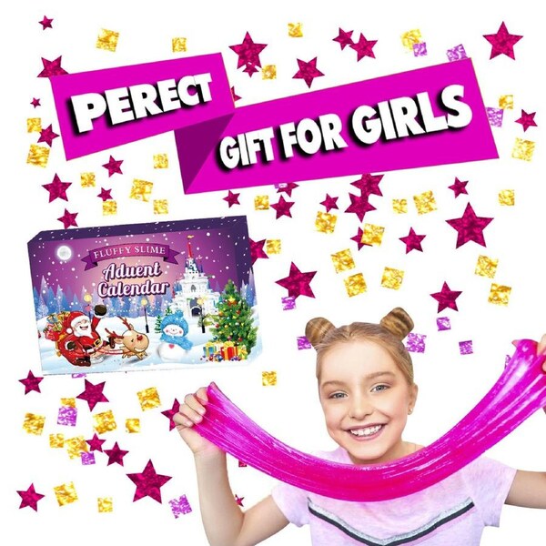 24pcs/set Slime Advent Calendar Christmas Countdown Toys Christmas Decor Theme For Kids Teens