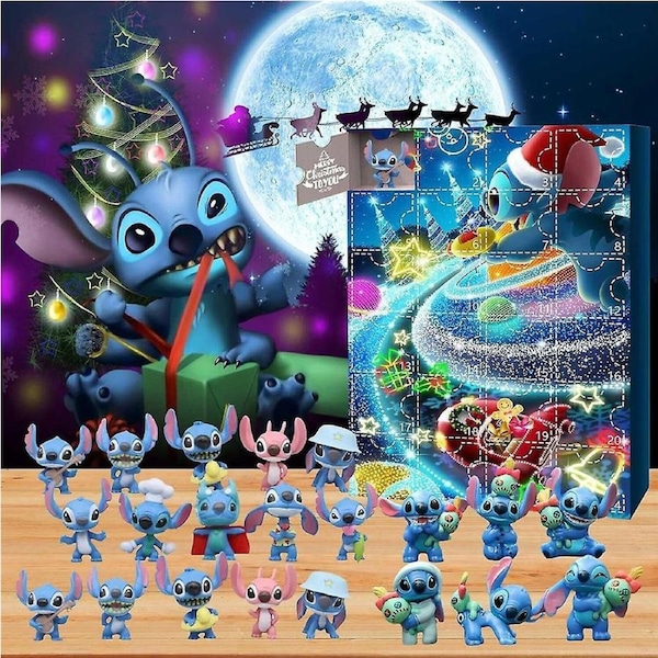Christmas Lilo & Stitch Figures 24 Days Countdown Advent Calendar Cartoon Stitch Toys Kids Boys Girls Surprise Gifts