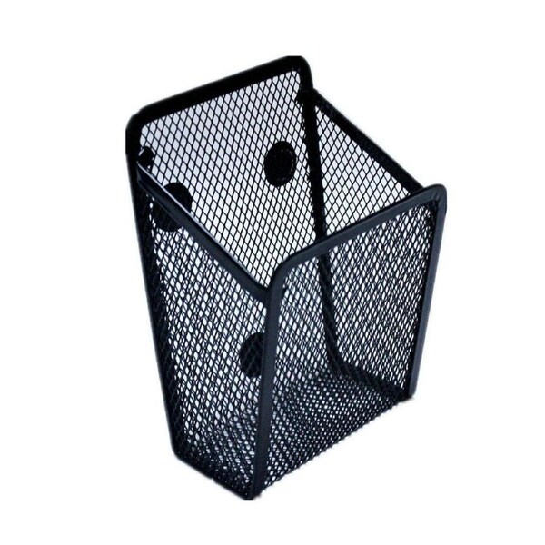 Metal Iron Mesh Pen Holder Magnetic Square Office Desk Storage Organizer Box