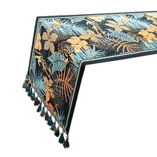 Floral Tablecloth for Coffee Table Banana Leaf Pattern Dining Table Cover Decor