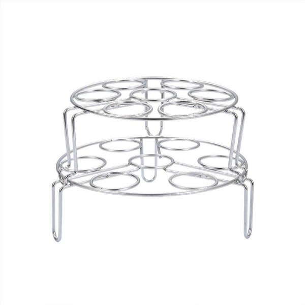 Double Layer 304 Stainless Steel Steaming Rack Tripod Egg Rack Kitchen Cooking