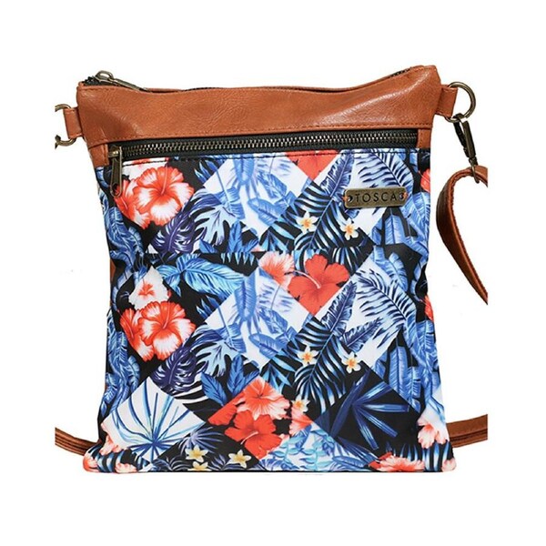 Tosca Womens/Ladie's Slinger Crossbody Shoulder Handbag/Pouch Blue Diamond