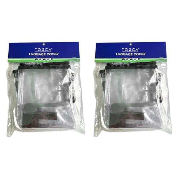 2x Tosca Clear Travel Accessories Luggage Suitcase XL Protector/Cover 20x15cm