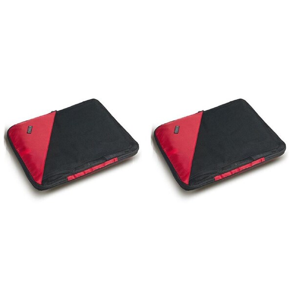 2x 2pc Compression Cube Men Travel Luggage Large Expandable Organisers Red