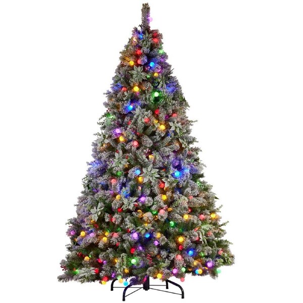 Christabelle Snowy Crown Pine 2.7m Multicolour Pre-Lit Christmas Tree with 2429 Tips
