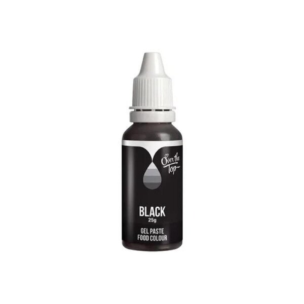 Over The Top Black Gel Paste Food Colour 25g