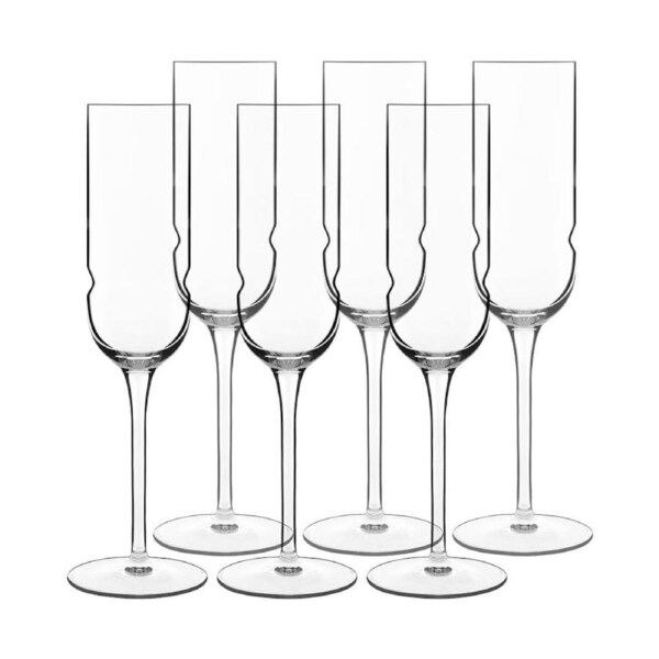 Luigi Bormioli Grandioso Set of 6 Champagne Glasses 210ml
