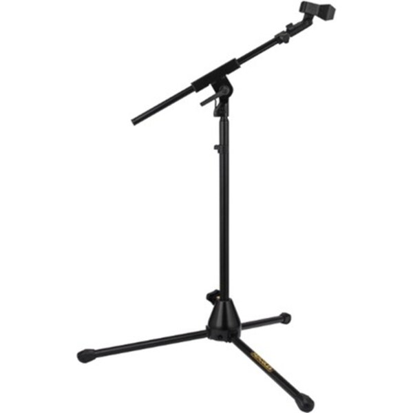 Hercules Stands Low Profile Tripod Microphone Stand w/ Telescopic Arm Black