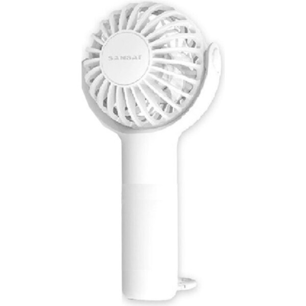 Sansai 3W Mini USB Portable Rechargeable Travel Desk/Table Fan 8x15cm White